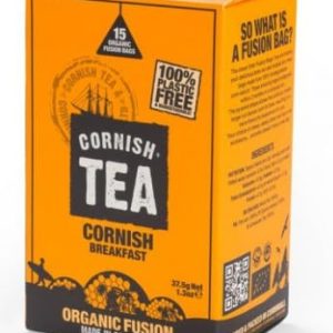Cornish Tea Breakfast - Organic Fusion Tea Bags, 15 Plastic-Free Fusion Bags, Made in Cornwall