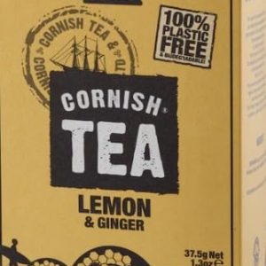 Cornish Tea Lemon & Ginger - Organic Fusion Tea Bags, 15 Plastic-Free Fusion Bags, Made in Cornwall