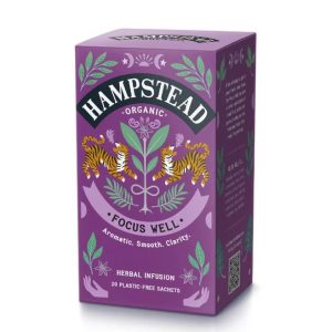 Hampstead Organic Focus Well 20 tea bags caffeine free herbal infusion