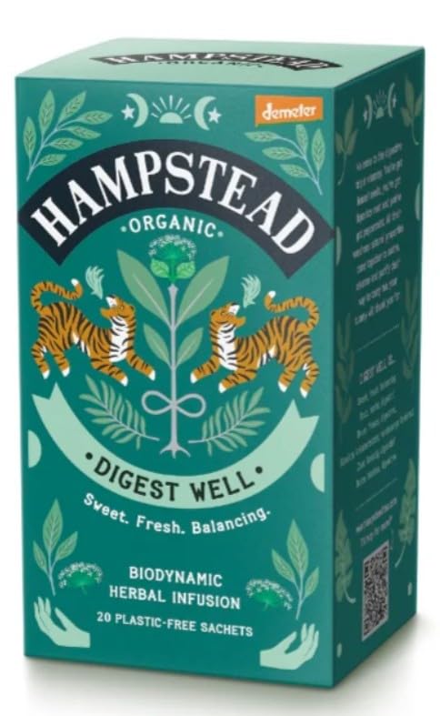 Hampstead Organic Digest Well 20 tea bags caffeine free herbal infusion
