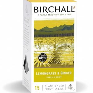 Birchall Lemongrass & Ginger 15 Plant-Based Prism Tea Bags
